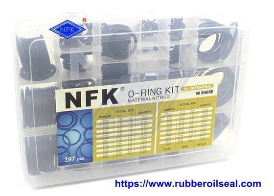 397pcs NBR90 O Ring Kit with High Pressure Resistance สําหรับเครื่องขุดและเครื่องจักรก่อสร้าง